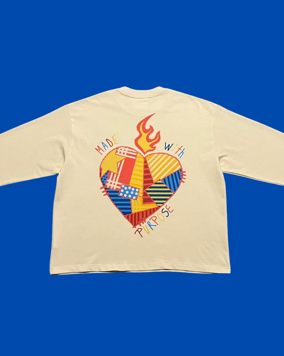 Drop 003 - Camiseta Manga Larga Oversized Cropped "Corazón sanado"